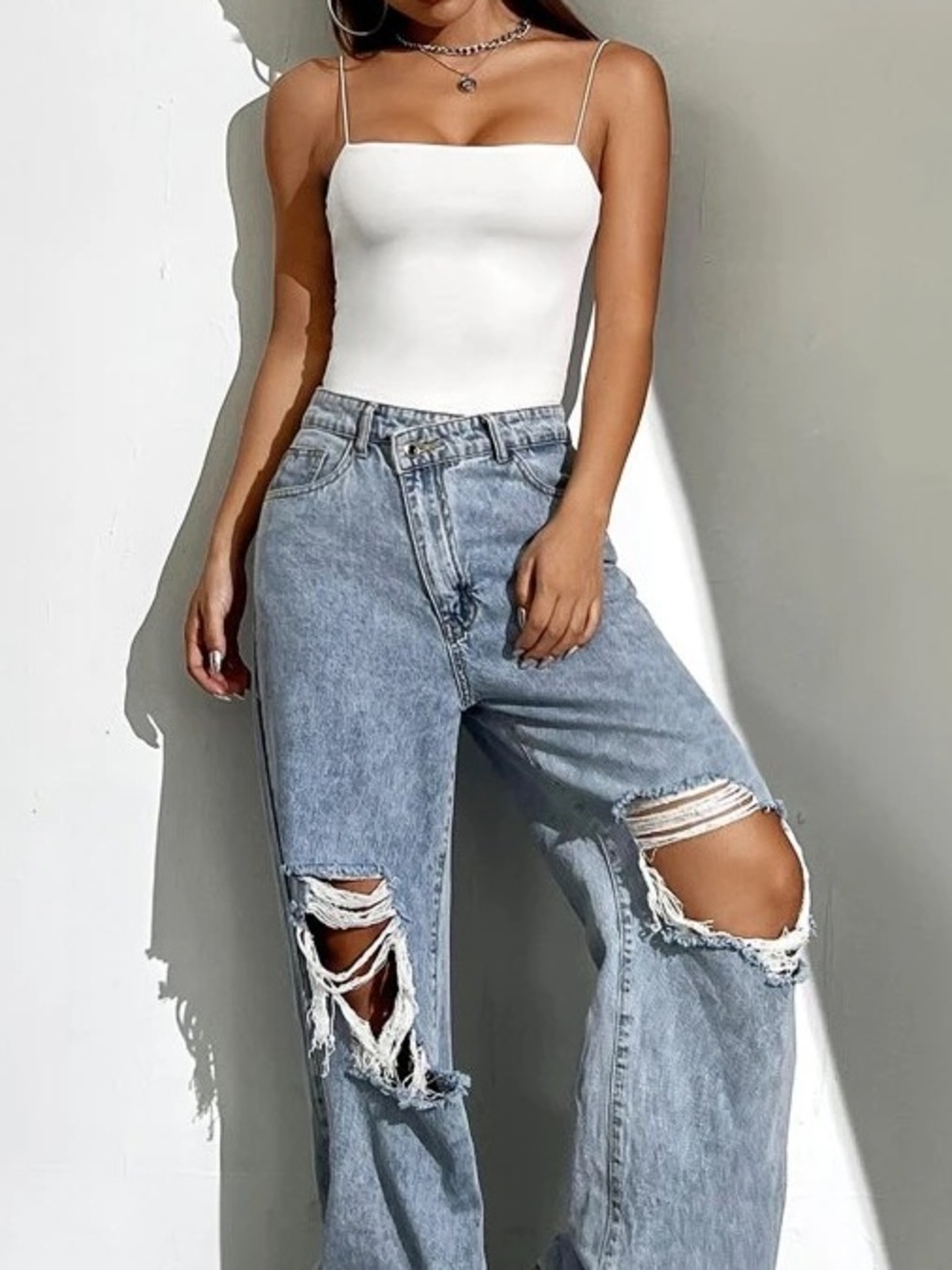 Forever 21 White Ribbed Tank Top
